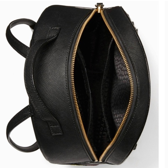 NEW! Kate Spade Run Wild Leopard Tomi Leather Backpack Sequin Black - Picture 4 of 12